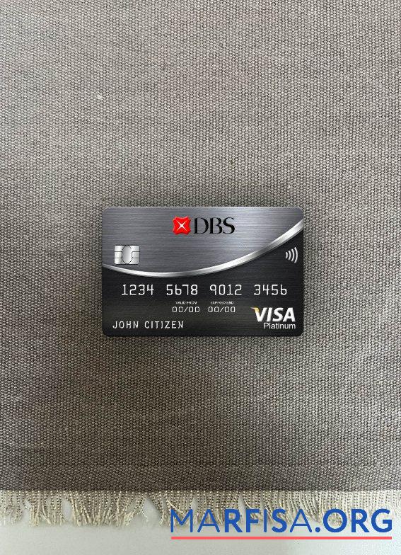 Printable Thailand DBS bank platinum visa card photolook front real example